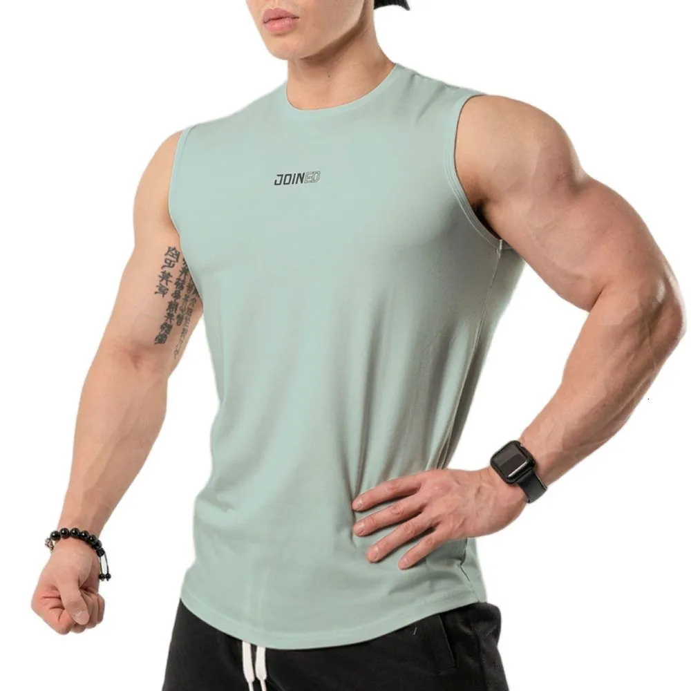 Canotte da uomo Canotte da palestra Fitness Canotte da uomo Bodybuilding Allenamento Camicia senza maniche in cotone Maschile Estate Canotta casual Canottiera Abbigliamento sportivo 230619