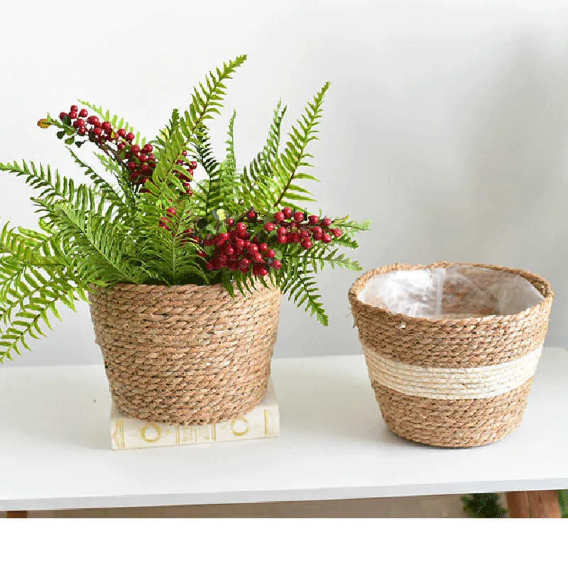 Outdoor Flower Pots Planters Handwoven Rattan Plant... From Mengyang09,  $19.53 | DHgate.Com