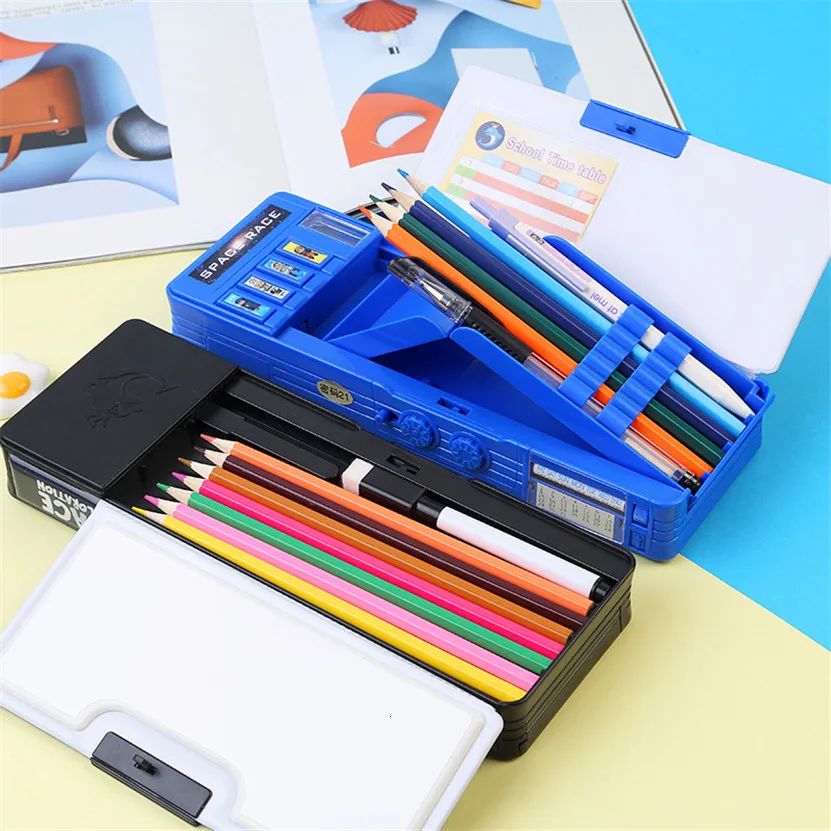 Cheap Pencil Case Kawaii School Pencil Cases Stationery Estuche 3D Space  Pen Case Unicorn School Supplies Trousse Scolaire Pencil Box