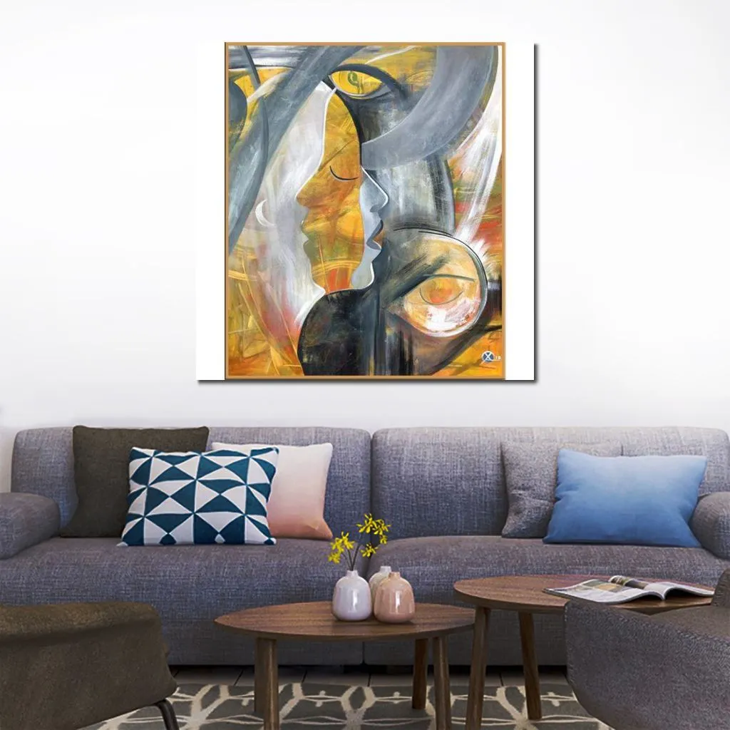 Large Oil Painting On Canvas Modern Wall Art Painting For Home Decor  Original Art - Light of Passion - LargeModernArt
