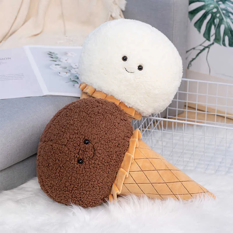 Oreillers en peluche Coussins 45cm Glace En Peluche Jouet Étreignant Oreiller Mignon Coussin De Siège Plushie Dessert Nourriture Cadeaux En Peluche pour Enfants Et Amis R230620