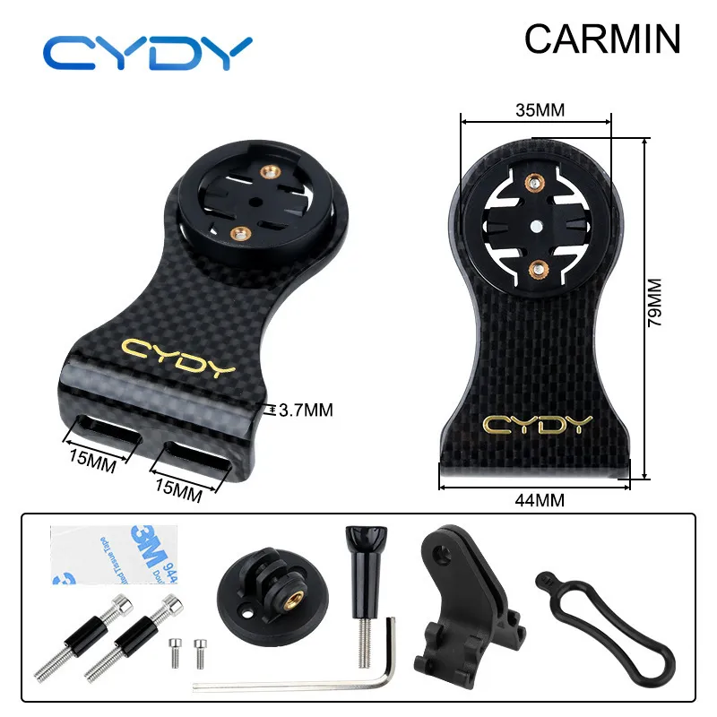 Ordinateurs de vélo CYDY support de compteur de code de vélo 3K support en fibre de carbone pour Garmin Bryton Catey lampe pince caméra 230619