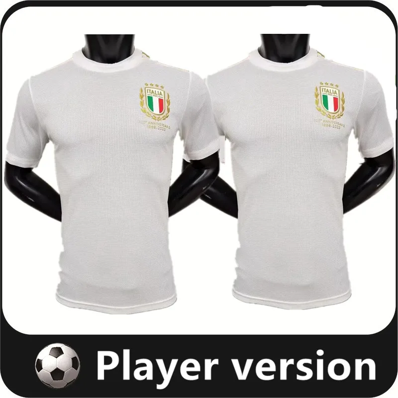 23 24 Italia CHIESA Voetbalshirts 125 Jaar Jubileum Italië RASPADORI VERRATTI BARELLA Shirt TOTTI LORENZO POLITANO speciaal MIRETTI Voetbaluniform speler