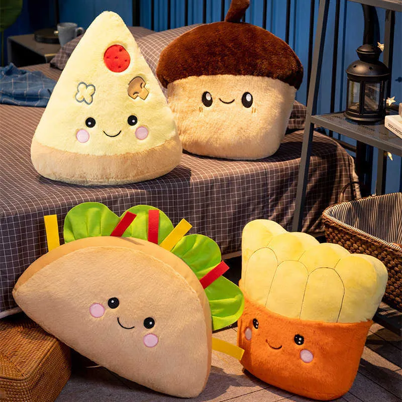 Almohadas De Felpa Cojines Simulaci n Pizza Papas Fritas Juguetes