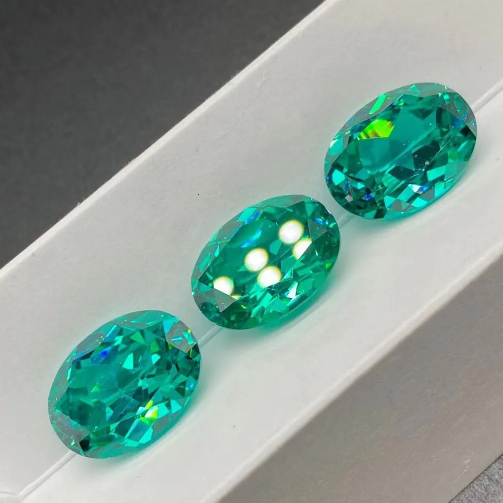 Löst diamanter ovala Brasilien paraiba turmalin stenfärg ädelsten grön jade pulver smält ädelsten etnisk ring ansikte 230619