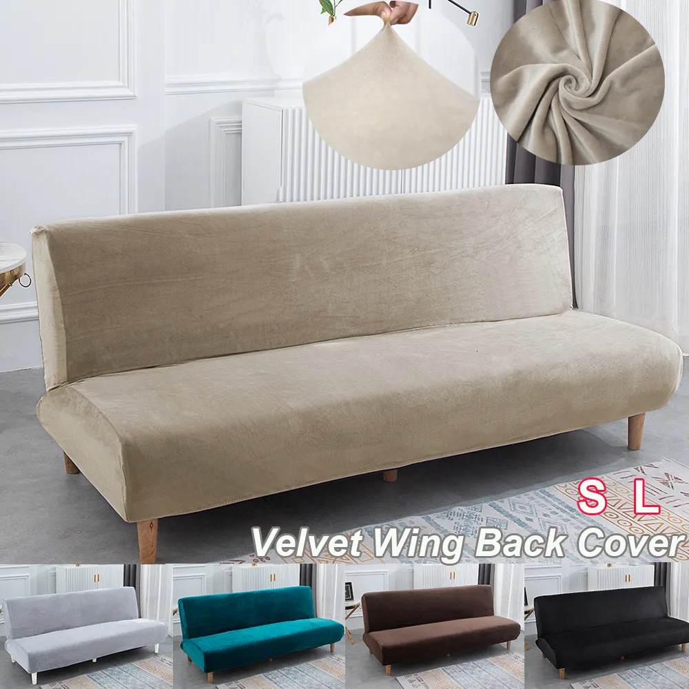 Sandalye kadife kolsuz kanepe yatak katlanır koltuk slipcover modern futon streç oturma odası elastik kanepe koruyucusu 230619