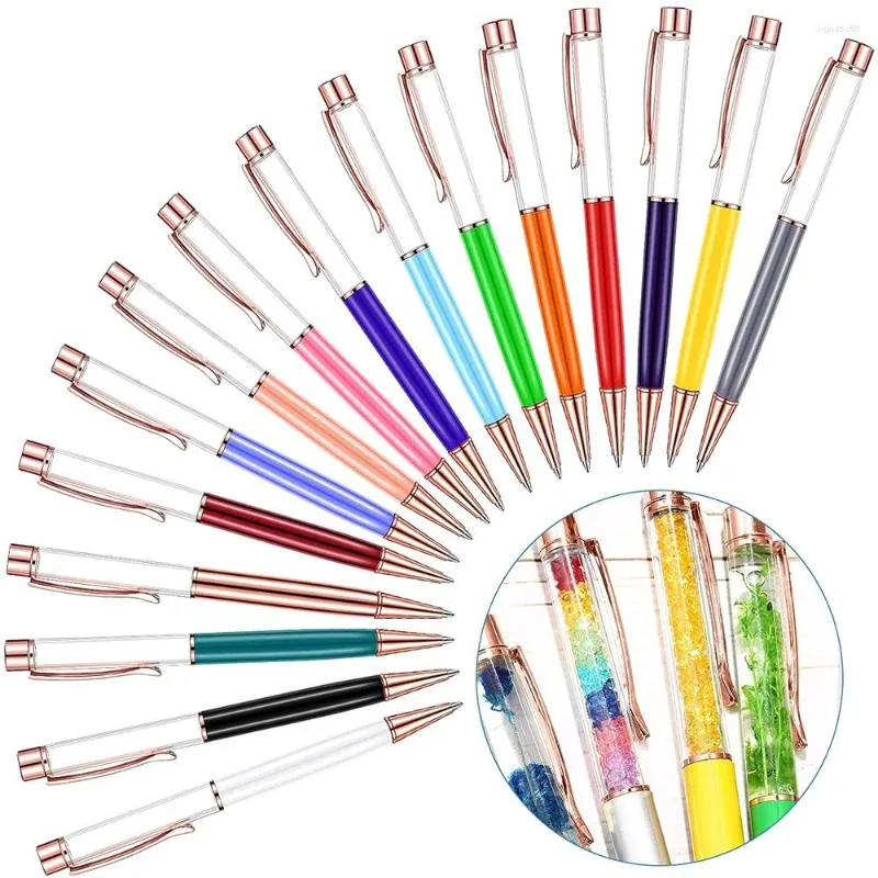 50 Pcs/Lot tube vide flottant bricolage stylo à bille préféré stylos à sable liquide cadeaux fournitures scolaires papeterie Logo personnalisé