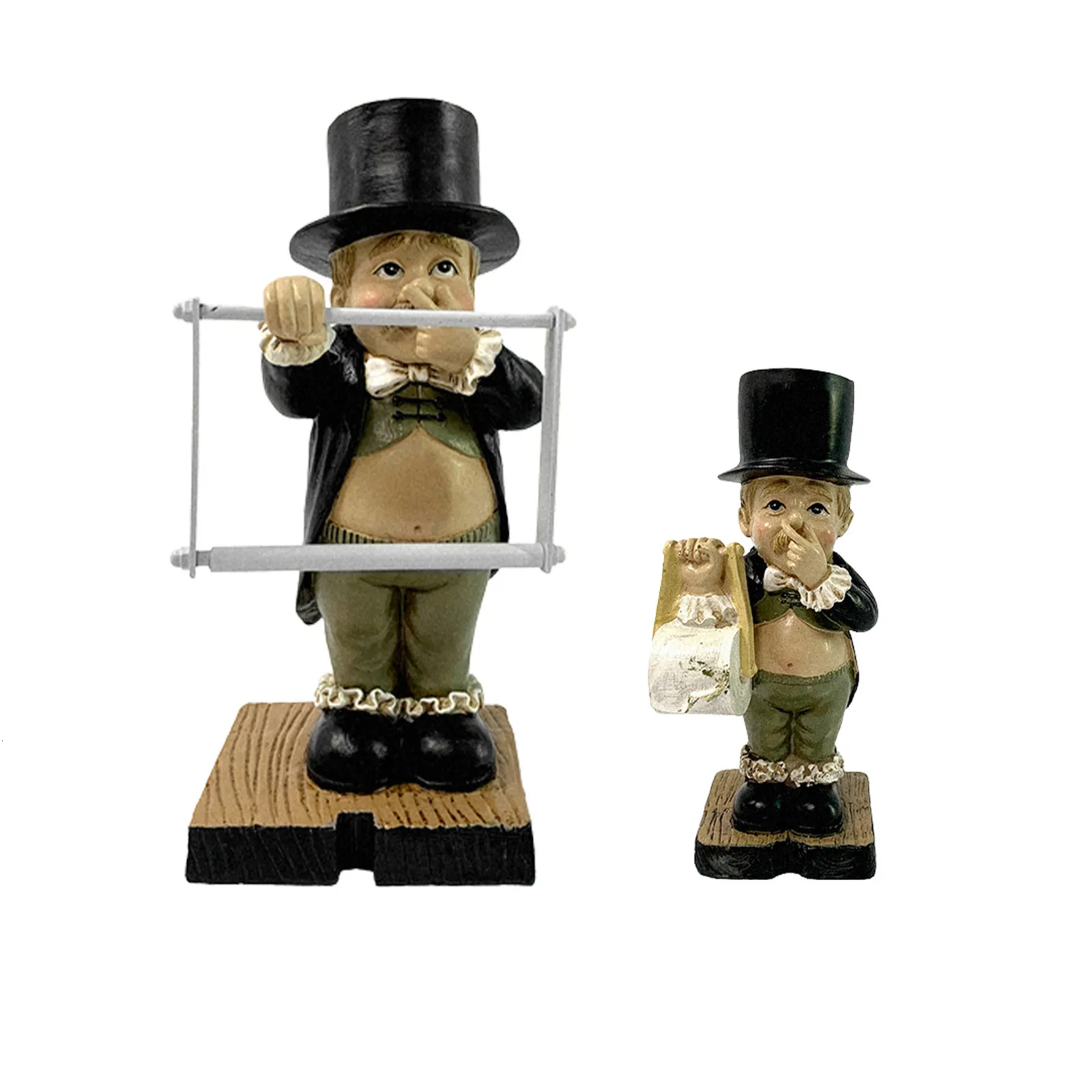 Dekorative Objekte Figuren Neuheit Harz Statue Toilettenpapierhalter Lustige kreative mobile Butler Skulptur Home Desktop Dekor 230619