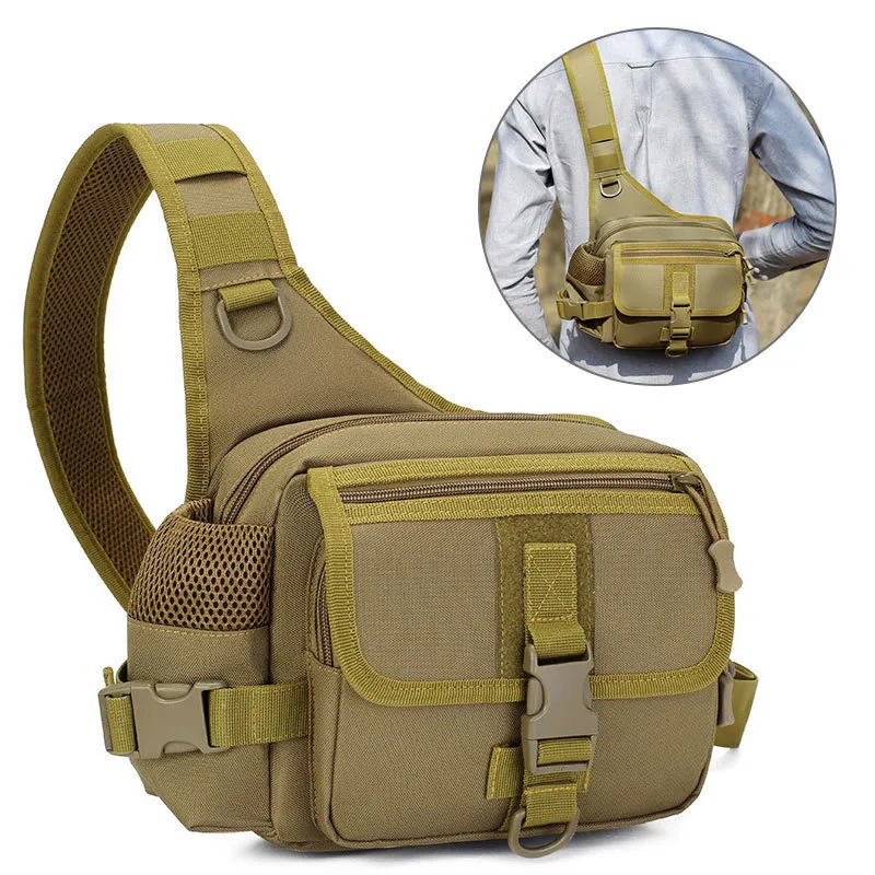 USB Charging Fishing Tackle Bag Shoulder Crossbody Waist Pack For