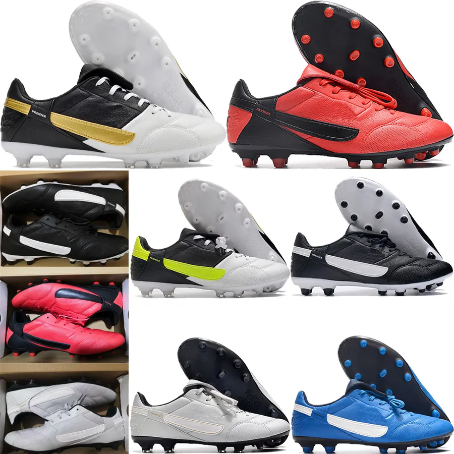 Wyślij z torbą Wysokiej jakości buty piłkarskie Tiempo Legend Premier III 3 FG Klasyczne retro korki piłkarskie dla mężczyzn Miękka skóra Wygodne buty treningowe Rozmiar US 6.5-12