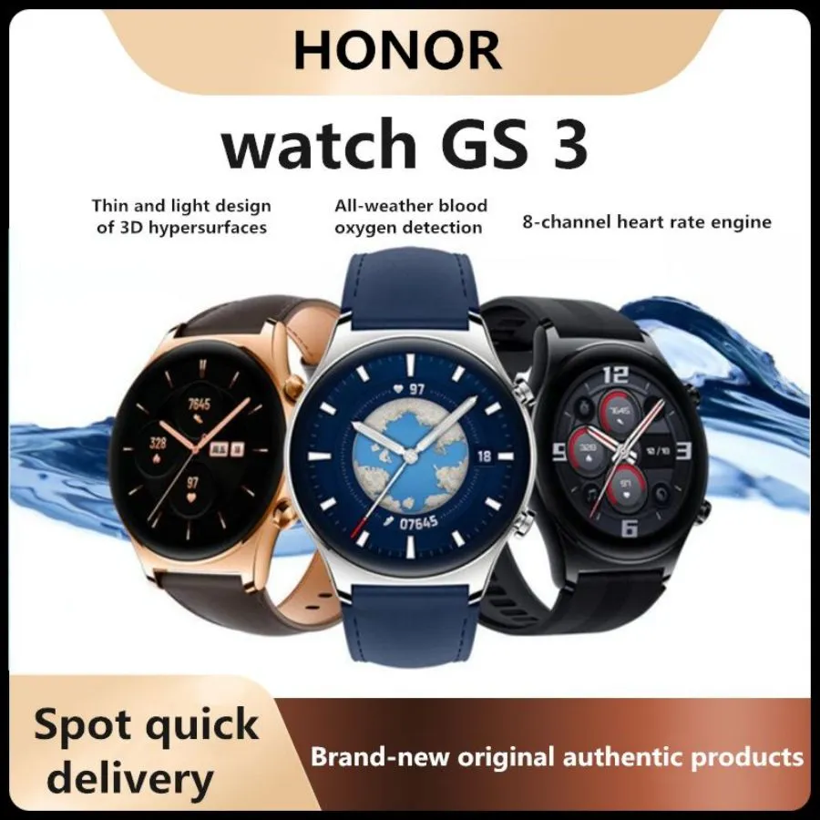 Honor montre GS 3 montre de sport intelligente Bluetooth parler fréquence cardiaque paiement mobile étanche authentique