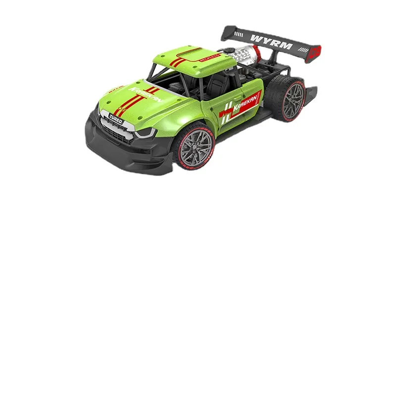 1:16 Simulação Spray de carro de controle remoto 2,4 GHz Alloy Shell Racing Drifting Anti-skid Tires Colorful Exhaust Light Electric Toy