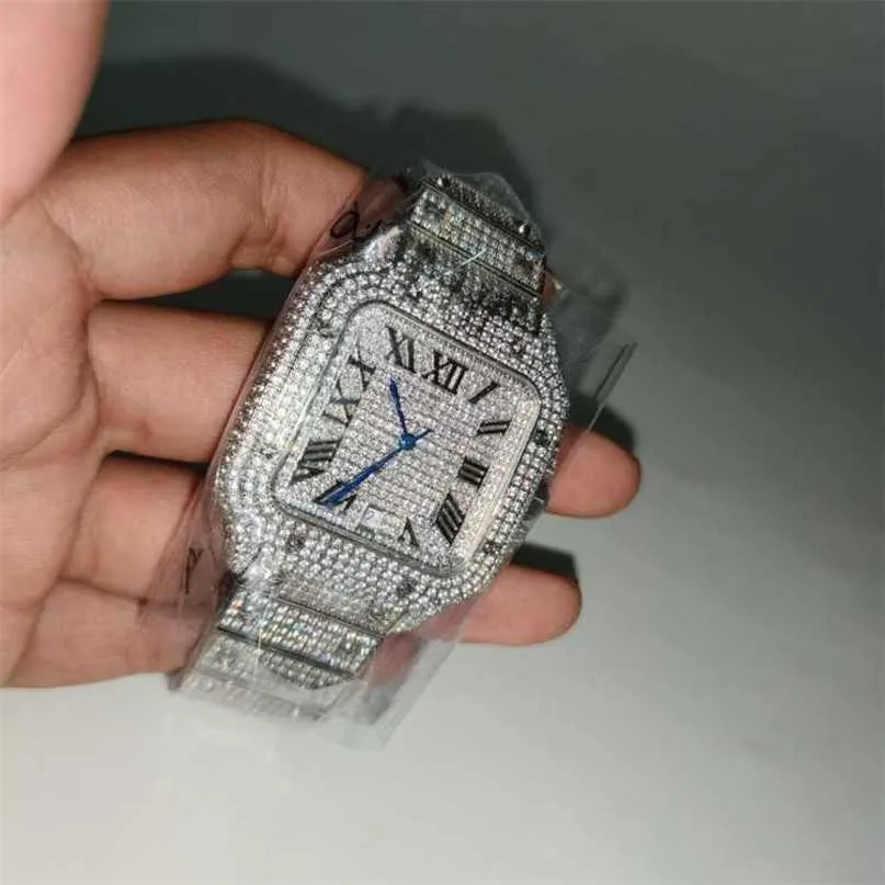 Diamond Luxury Watches Designer Watches 2023 Original Designer Men Moissanite Watch Custom Buss Down Full Diamond Iced Out Luxury Square Watches Popular Brand5BB1