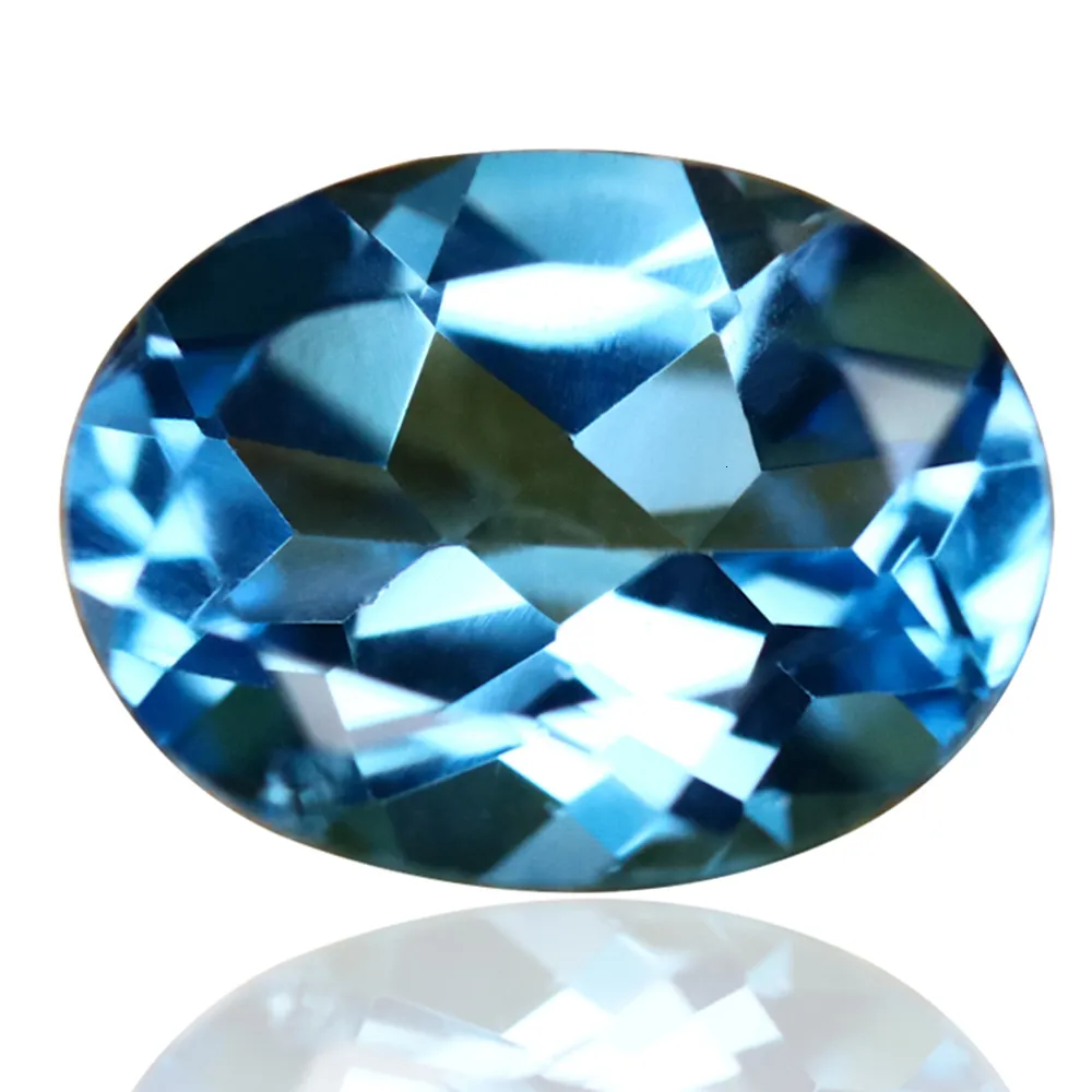 Свободные бриллианты Gemstone Natural Blue Topaz 15ct Swiss Crystal 68 -мм эллиптические серьги для кольца кольца.