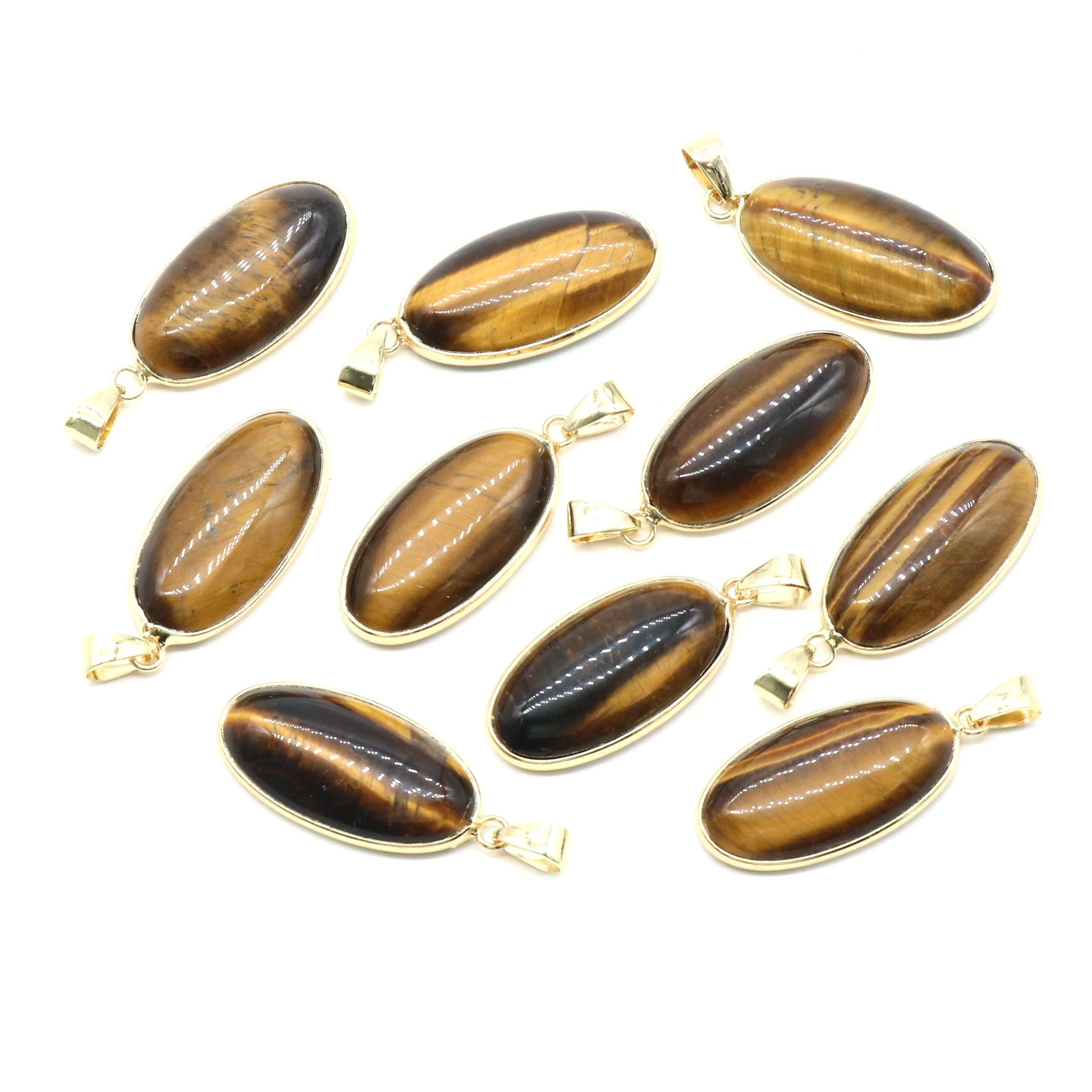 Pedras Preciosas Soltas Pingentes de Pedra Natural Forma de Gota de Água Misturada Ágata Olho de Tigre Chakra Pedras de Cura Encantos Para Fazer Jóias Necklac Dhskg