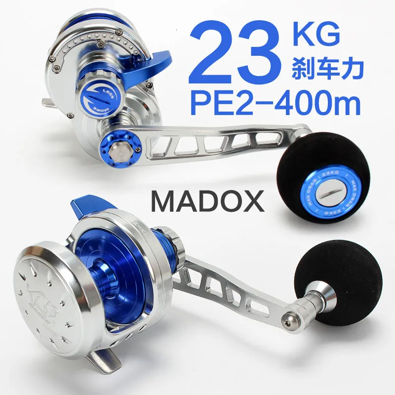 بكرات بكرات Madox بطيئة بكرات بكر PE2 400M كحد أقصى 25 كيلوجرام 11bb نسبة عالية من السرعة 5 5.3 1 420g صيد القارب في الخارج 230619
