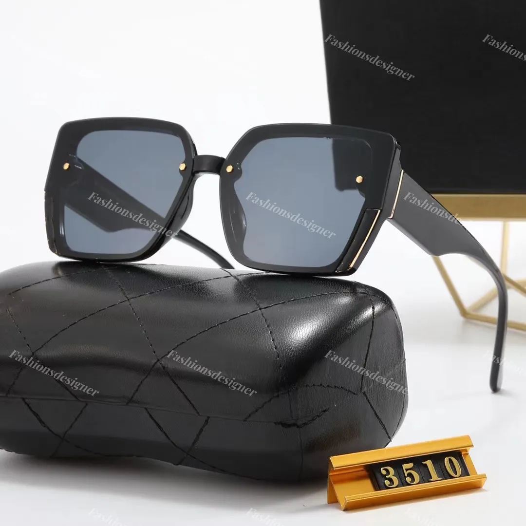 Sechseckige Sonnenbrille für Damen, Designer-Sonnenbrille, Lünetten, goldene Buchstaben, trendige Sonnenbrille, luxuriöse, klassische Outdoor-Strand-Radsport-Mode-Sonnenbrille mit Etui 3510