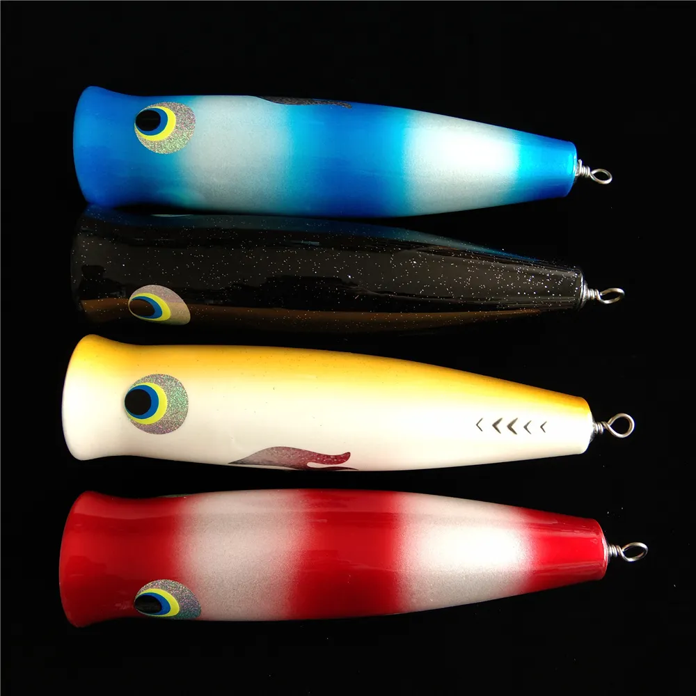 Leurre De Pêche Thon Fait Main En Bois – 21,5 Cm – Appât Gros Gibier Mer Topwater GT