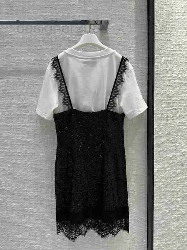 Runway Dresses Designer Milan Dress 2023 New Summer O Neck Short Sleeve Print Fashion Märke Samma stil Un79
