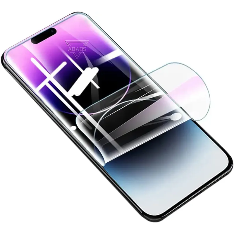Película protetora de hidrogel de alta sensibilidade, protetor de tela de TPU macio para iPhone15 14 Pro Max 13 Samsung S23Ultra S22
