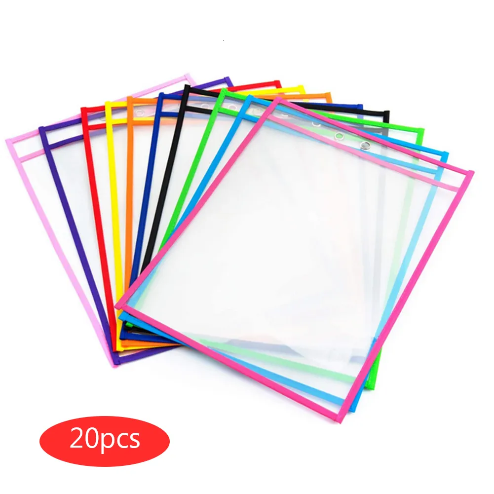 Write Wipe Pockets DHgate.com:Transparent Write & Wipe Reusable Dry Erase Pockets for Shop ...