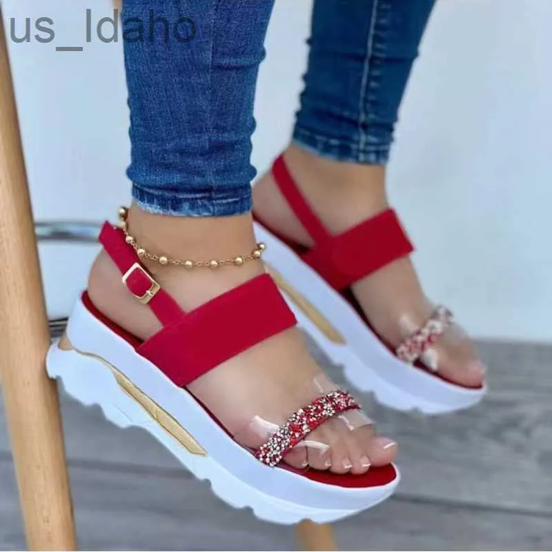 Hausschuhe Plattform Frauen Sandalen Sommer hochhackigen Schnalle Riemen Damen Sandalen Peep Toe Hausschuhe 2022 Neu Strand Schuhe für Frauen Keile J230620