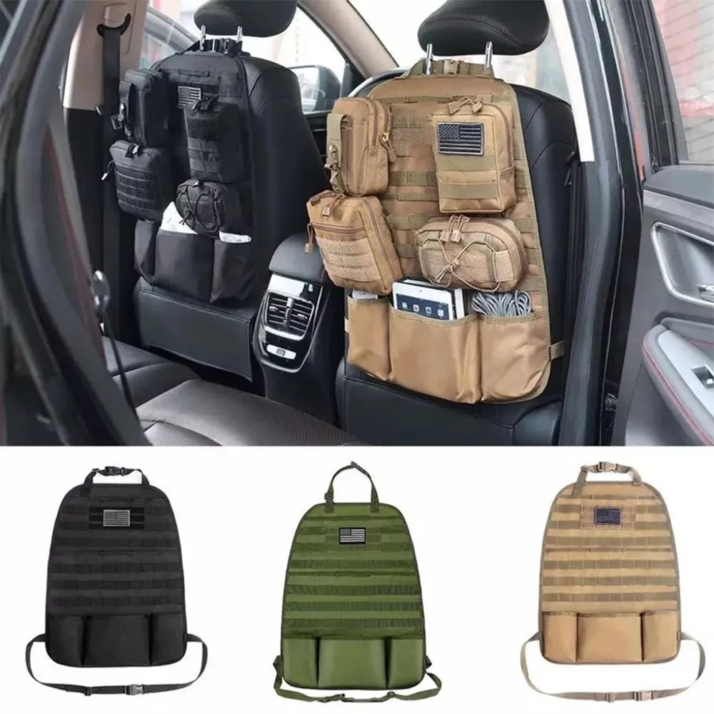 Sacs de plein air voiture siège arrière organisateur tactique accessoires armée Molle pochette sac de rangement militaire autoconduite chasse couverture 230619