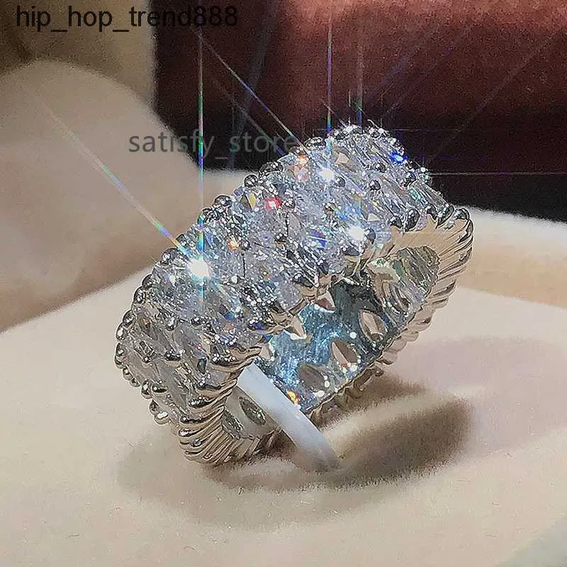 Anello in argento 925 Vvs Moissanite Fidanzamento di nozze Regali di alta gioielleria di lusso per le donne