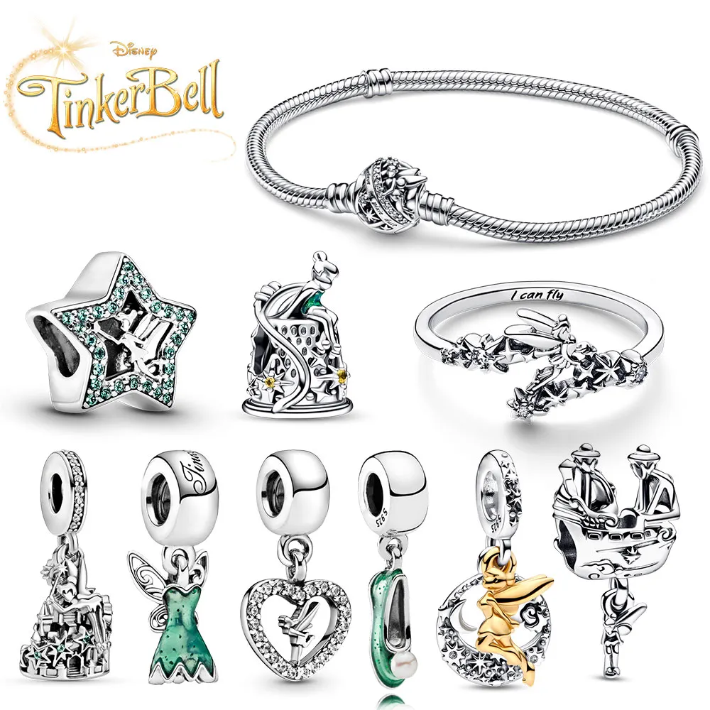 Pingente de prata esterlina 925 verde conto de fadas adequado para joias requintadas Pandora pulseira faça você mesmo entrega gratuita