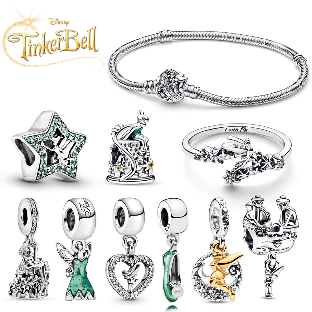 925 sterling Silver Hanging Charm Green Fairy Tale مناسبة لتوصيل مجوهرات Pandora الرائع DIY