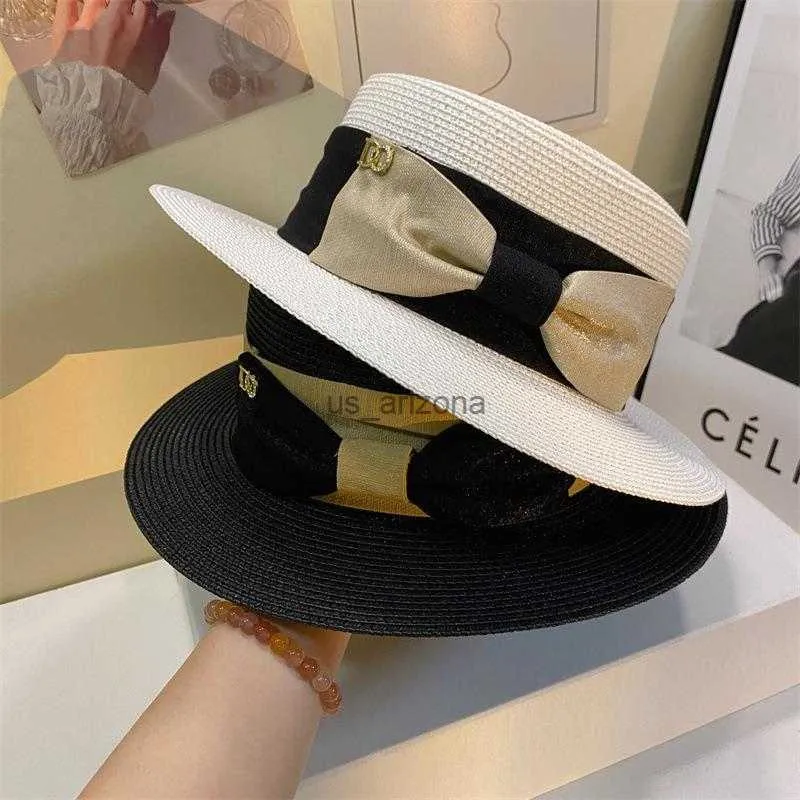 Stylish 2023 Summer Straw Small Brim Straw Hat For Women With Ribbon  Bowknot Perfect For Beach, Casual Wear, And Panama L230620 From Us_arizona,  $7.24