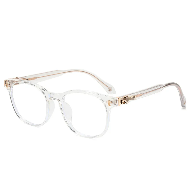 TR90 okulary metalowe płaskie obiektyw retro ramy blokowe niebieskie okulary lekkie