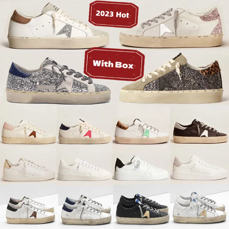 avec boîte New Italie Brand Designer Chaussures décontractées Femmes Hi Star Luxury Shoe Sneakers Sequin Classic White Do Old Dirty Lace Up Man Super Star Sneakers Unisexe