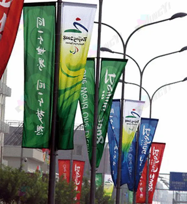 Custom Dye Sublimation Print Polyester Street Advertising Flag Banners