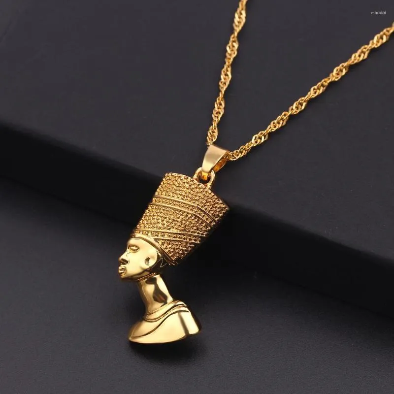 Collares colgantes antigüedad Egipto joyería reina egipcia Nefertiti para Mujeres Hombres amuleto Collar cadena joyería regalo africano