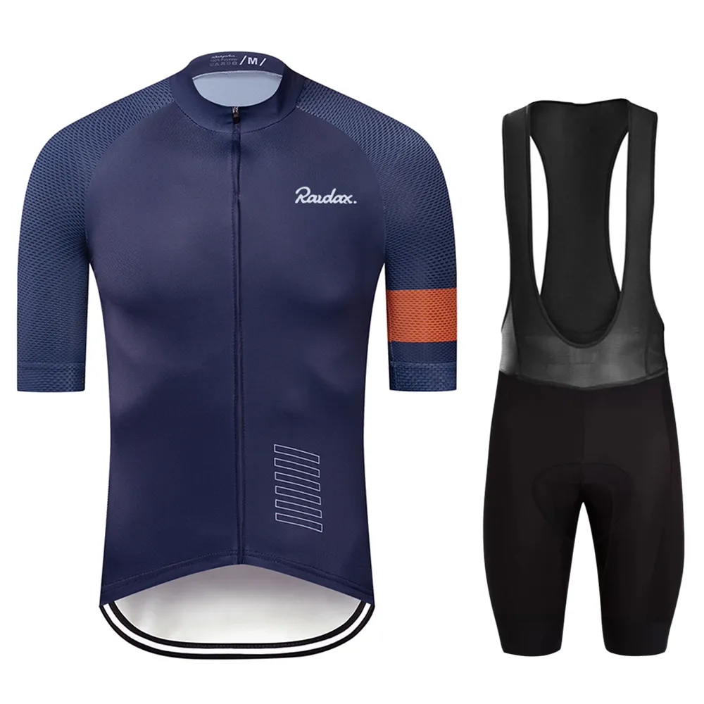 Maillot de cyclisme ensembles Raudax ensemble homme manches courtes vélo vêtements Kit vtt vélo porter Triathlon Maillot Ciclismo 230620