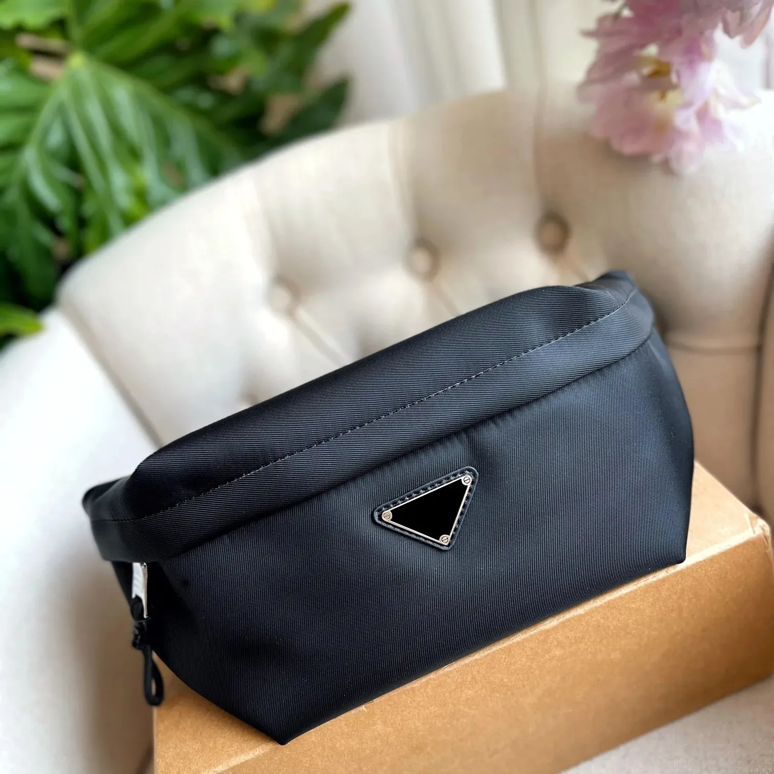 Torba designerska unisex talia nylonowa torba na klatkę piersiową czarny klasyczny na zewnątrz, lekka torba crossbody