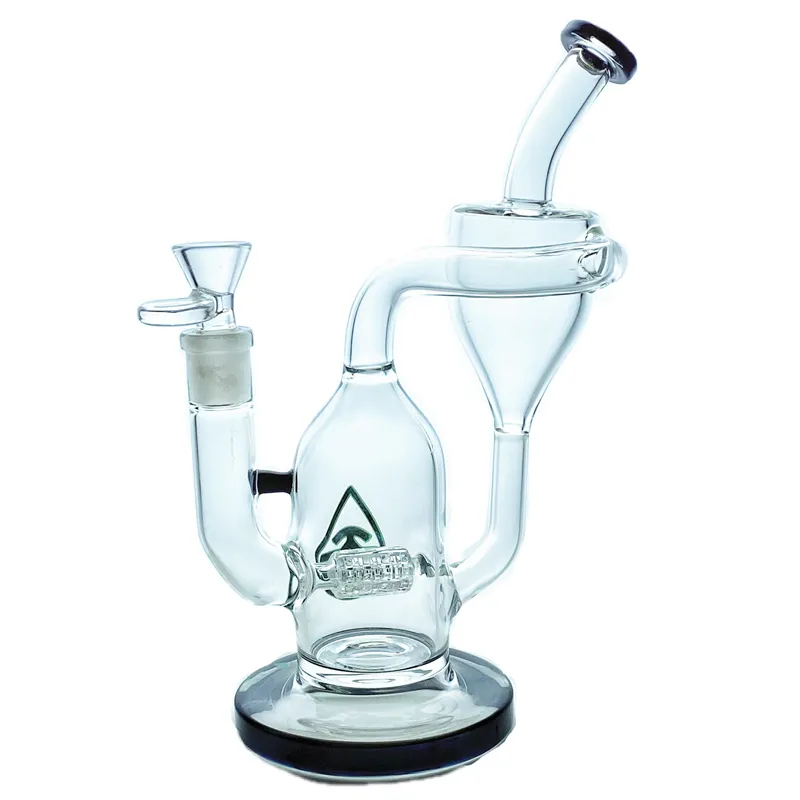 Heiße Recycler-Bong-Öl-Rig-Glas-Shisha mit 1-Perc-Kromedome-Drehwassersäule und 14-mm-Anschluss GB-320