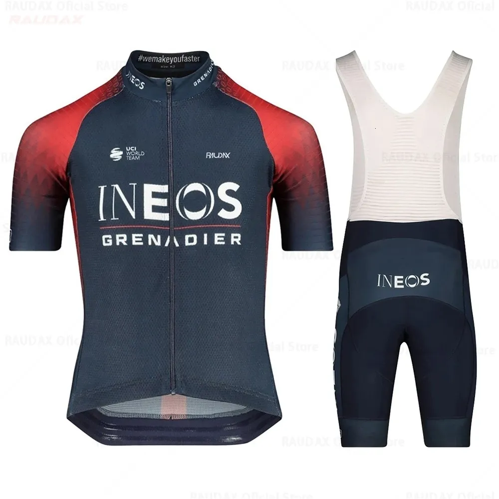 Rowerowe koszulki sety Ineos Team Jersey Set MTB Maillot Summer Cycling Clothing Rower koszule rowerowe