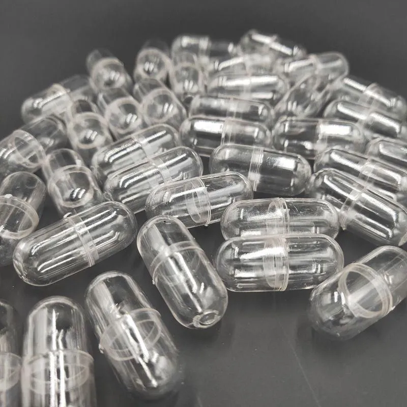 Capsule transparente, conteneur de pilules en plastique, étuis à pilules médicaux, séparateurs de bouteilles de médicaments, expédition rapide F1453 Oprjx