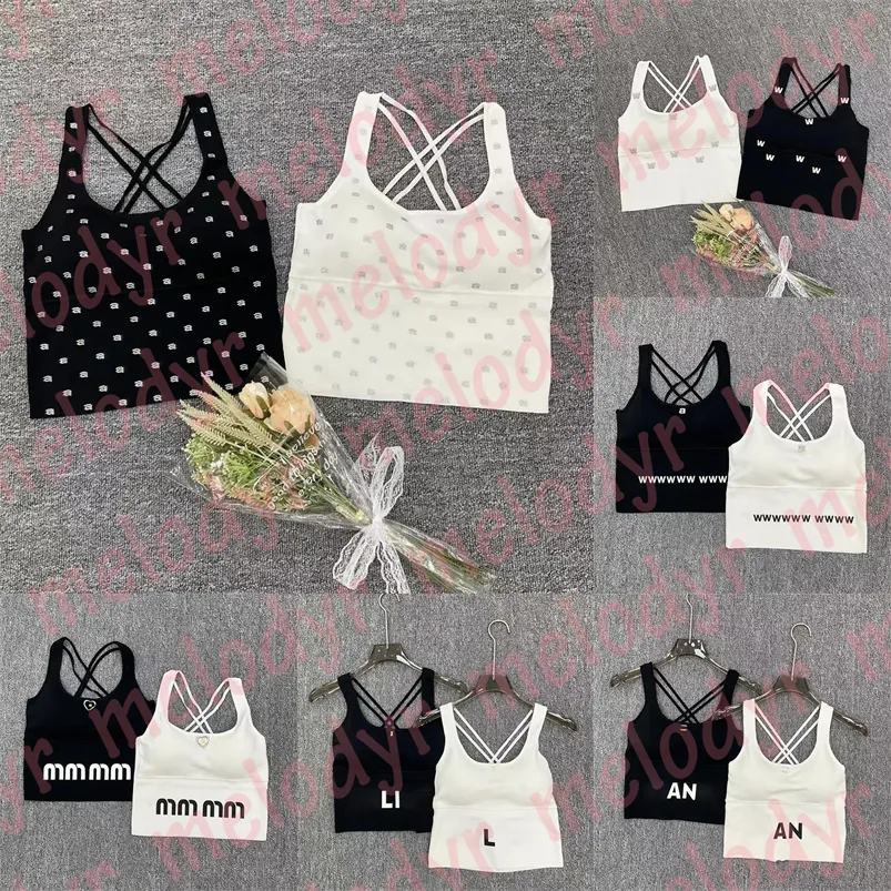 Designer Vest Tops Sexy Sling Sport Vest Brief Print Ademende Yoga Kleding Dames Yoga Tank Korte Tops