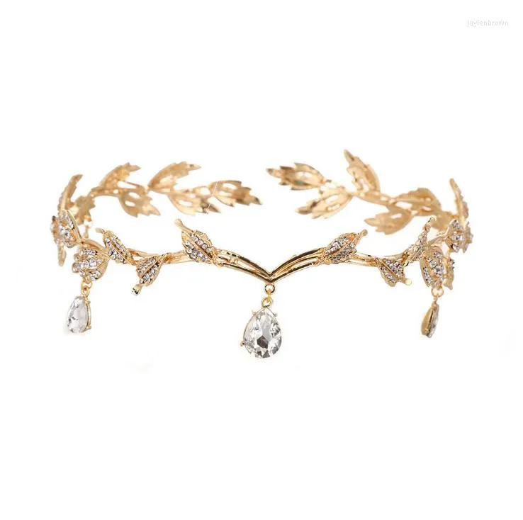 Nakrycia głowy wislarza na panny młodej Rhinestone Hairband Wedding Tiara Tiara Birthday Crystal Princess Crown Jewelry