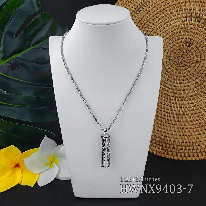 Hand Carved Hawaiian Plumeria Flower Engraved Pendant Necklace 