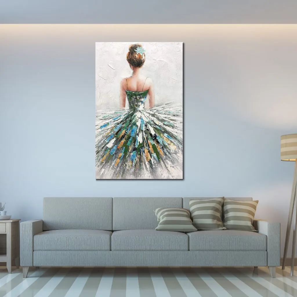 Abstract Still Life Canvas Art Dancing Girl Painting Handmade Cafe Bar Modern Decor