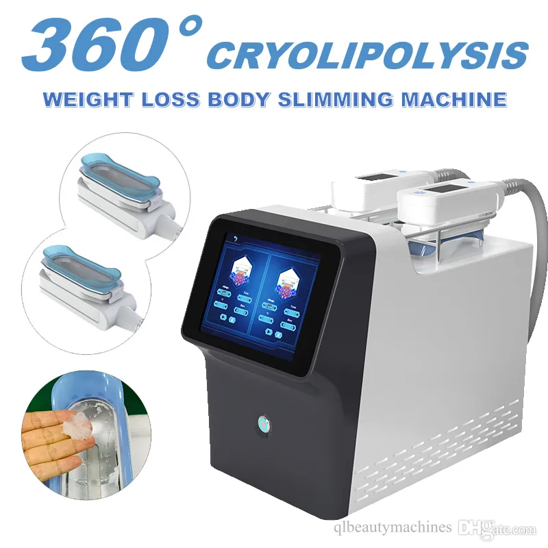 360 Graus Cryo Fat Freezing Slimming 2 Handles Cellulite Removal Machine Vacuum Body Contouring 1600W High Power Body Treatment Beauty Equipment