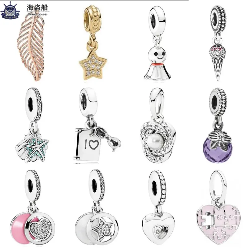 925 Sterling Silber Charms für die Schmuckherstellung für Pandora-Perlen, baumelndes Charm-Geschenk, Schnitzerei, geeignet für Frauen, Perlenanhänger