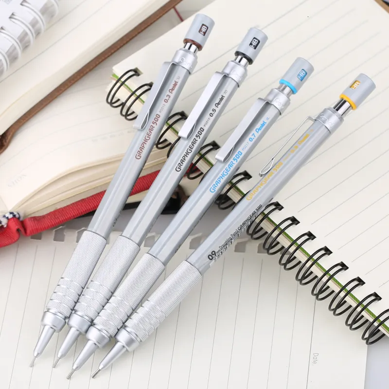 Pentel Graphgear 500 Pencils 0.5 0.7 0.9mm Lead Erasers 0.3mm