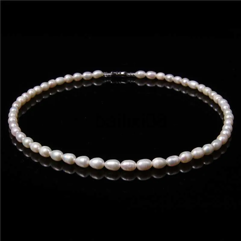 Collane con ciondolo Collane di perle naturali Bianche d'acqua dolce Perle naturali autentiche Girocolli con perline Collare elegante Catena da sposa Gioielli Regalo da donna J230620