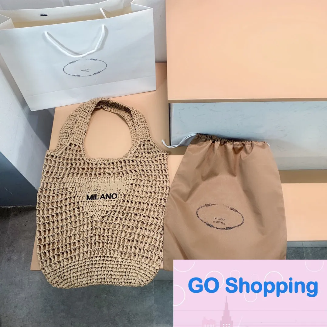 Tote halm praktiska strandpåsar vin kokosnötfiber stickning handväska kvinnor axelväska hög kvalitet 5a shopping hink väskor broderade bokstäver totes