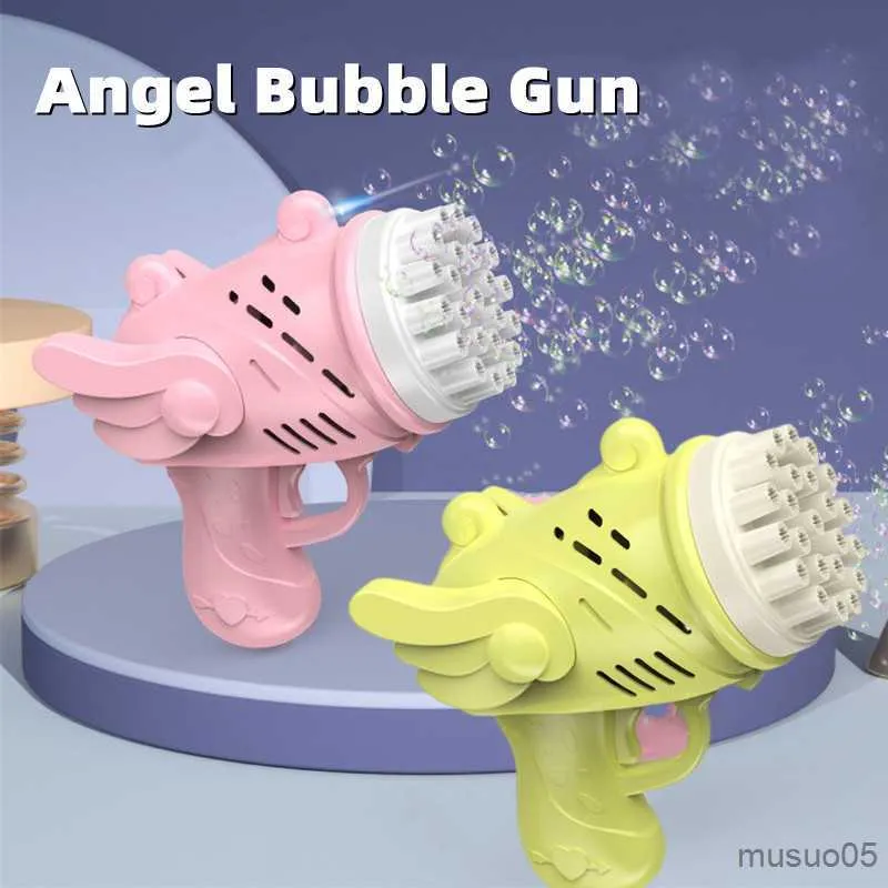 Sand Play Water Fun Kids Automatic Gatling Bubble Gun Toys Summer Soap Water Bubble Machine 2-in-1 Electric Bubble Machine For Children Gift Toys R230620